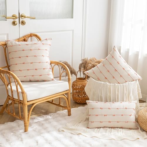 YEENAASY Boho Throw Pillow Covers 20x20 Set of 2 Farmhouse Pillow Cases - Image 4