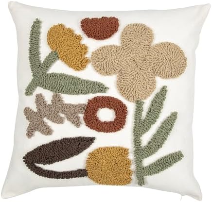 Boho Throw Pillow Covers 18x18 Tufted Fall Floral - Image 7