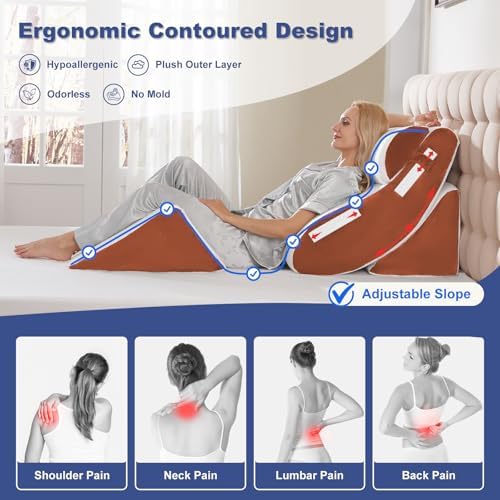 WSOFRLAC Orthopedic Bed Wedge Pillow Set 4PCS – Memory Foam Pillows - Image 3