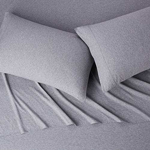 Amazon Basics 4 Piece Breathable 100% Cotton Jersey Knit Bed Sheet Set - Image 4