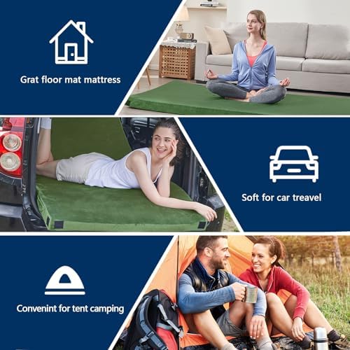 CYMULA Memory Foam Camping Mattress Pad, Sleeping Mat, Portable Roll Up Mattress - Image 4