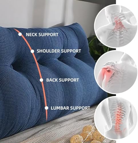 Triangular Reading Bed Rest Pillow Large Bolster Cushion Headboard Backrest - Image 5