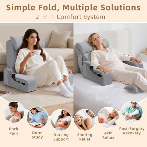 Foldable Reading Pillow for Sitting in Bed Adult - Image 2