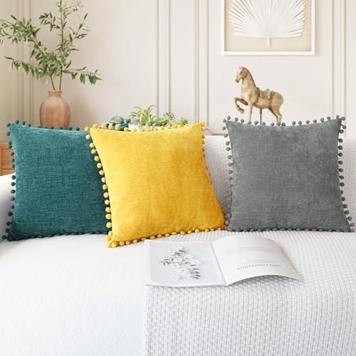 CaliTime Decorative Couch Throw Pillow Covers 20 X 20 Inches Teal - Image 5