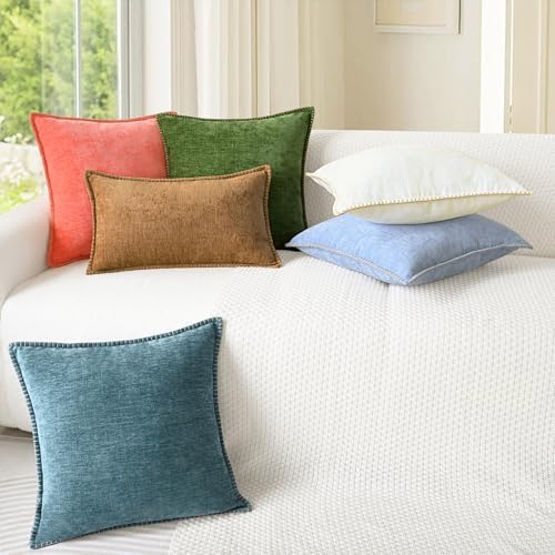 CaliTime Decorative Couch Throw Pillow Covers 18 X 18 Inches Cream - Image 4