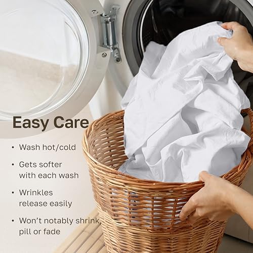 California Design Den 2 Pack 100% Organic Cotton Twin Sheets, Bright White - Image 6