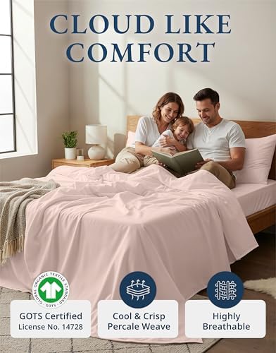 LANE LINEN Eco Friendly 100% Organic Cotton Twin Sheet Set, Hotel Quality - Image 2