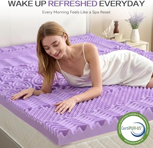 SINWEEK 2 Inch 7-Zone Memory Foam Mattress Topper Twin Size, Soft Mattress Pad - Image 4