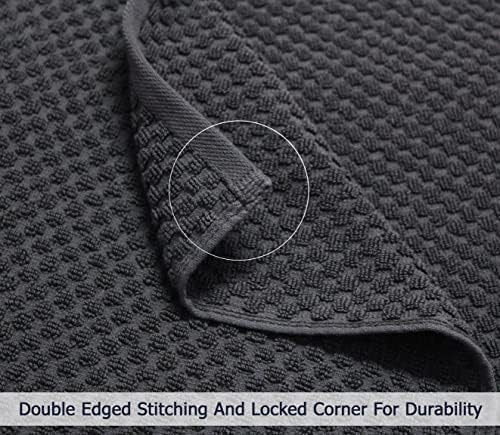 COTTON CRAFT Euro Spa Waffle Weave Bath Towels - Set of 4 Grey Towels - Image 4