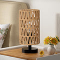 Fenmzee Table Lamps (Rattan Rope Shade - Black Base, 9" Inline Control) by Fenmzeelighting