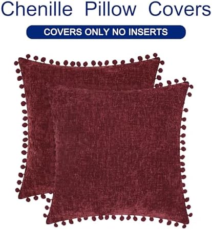 CaliTime Decorative Couch Throw Pillow Covers 20 X 20 Inches Burgundy - Image 6