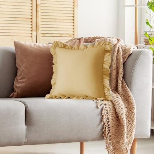KKJIAF 2 Pack Ruffle Pillow Cases 24x24 Inches - Image 5