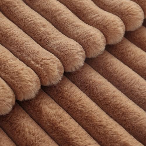 decorUhome Fall Faux Fur Throw Pillow Covers 20x20 Set of 2 Brown - Image 3