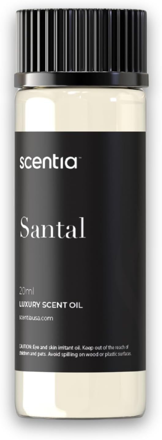 Santal Diffuser Oil – Premium 20ml Santal-Inspired Blend – Sandalwood, Amber, Musk, Cedar, Cardamom – Luxury Fragrance Oil for Ultrasonic & Waterless Diffusers – Made in USA, Thanksgiving Gift