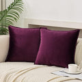 Velvet Purple Throw Pillow Covers 20”x20”Pack of 2 Soft Decorative by JIAHANNHA