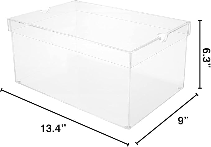 OnDisplay Luxury Acrylic Shoe Box - Clear Lucite Shoebox with Lid (Large/Men's)