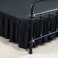 Bed Skirts King Size 12 Inch Ruffled Bed Skirt with Split Corners, 12 Inch Drop Dust Ruffle Bed Skirt with Platform, Black