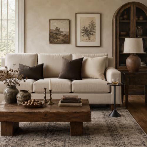 GIGIZAZA Brown Velvet Pillow Covers 22x22 Decorative Pillows Pack of 2 - Image 2