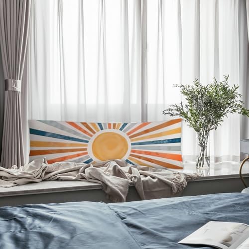 Boho Abstract Colorful Sun Body Pillow Covers 20x54, Boho Room Decor, Retro Mid - Image 5