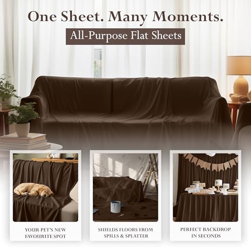 King Size Flat Sheet Only, Ultra Soft & Breathable Hotel Sheets - Image 5