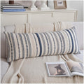 Cethom Navy Blue Boho Lumbar Pillow Covers 14x36 Long, Stripe Textured by Cethom