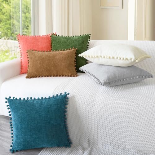 CaliTime Decorative Couch Throw Pillow Covers 16 X 16 Inches Forest Green - Image 4