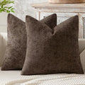 MIULEE Decorative Couch Throw Pillow Covers 16x16 Inch Dark Brown 2 Pack by MIULEE