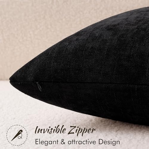 decorUhome Chenille Decorative Throw Pillow Covers 22x22 Set of 2 - Image 3