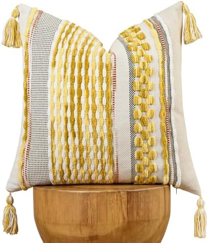 AmHoo Chenille Striped Textured Boho Throw Pillow Covers Aesthetic by AmHootextile