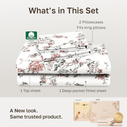 California Design Den Soft 100% Cotton Sateen Cal King Sheet Set - Image 3