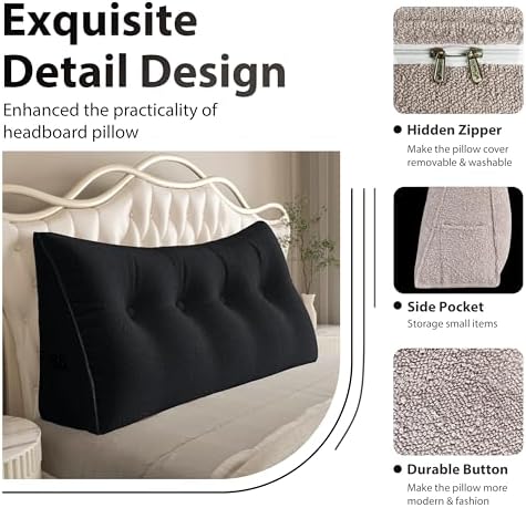 11 lbs Thickened Wedge Pillow Headboard Body Positioner Bed Backrest Support - Image 3