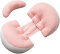 Maternity Support Pregnancy Pillow, Pink and White, Ergonomic C-Shaped Body Cushion for Side Sleeping and Back Support
