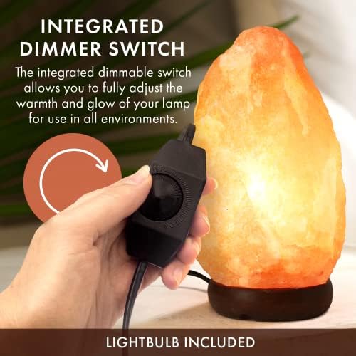 Himalayan Salt Lamp for Bedroom Large 10–12 Inch Pink Salt Rock Lamp with Dimmer, Wooden Base & Spare Bulbs | Calming Ambient Night Light | Thoughtful Wellness Gift for Women, Home, or Office - Image 3