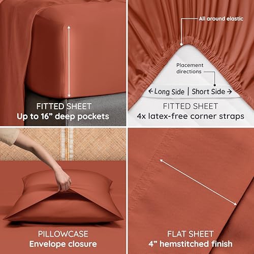 Bambaw 100% Viscose Derived from Bamboo Sheets California King Size Set – 4pcs - Image 6