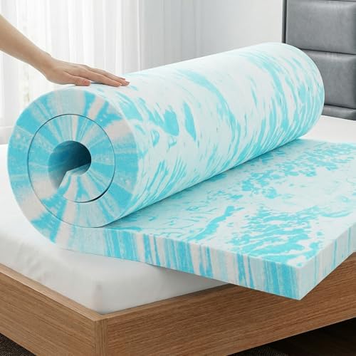 OLIXIS 2 Inch Full Cooling Gel Infused Memory Foam Mattress Topper, Bed Pad by OLIXIS
