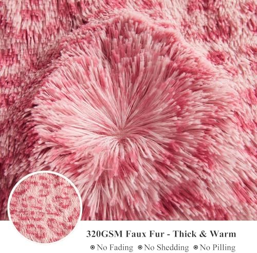 XeGe 20x54 Fluffy Faux Fur Cheetah Print Body Pillow Cover, Leopard Pink - Image 5