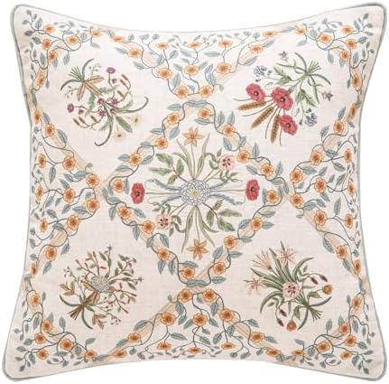 ISAENNE Vintage Elegant Linen Throw Pillow Cover by Isaennehomedecoration