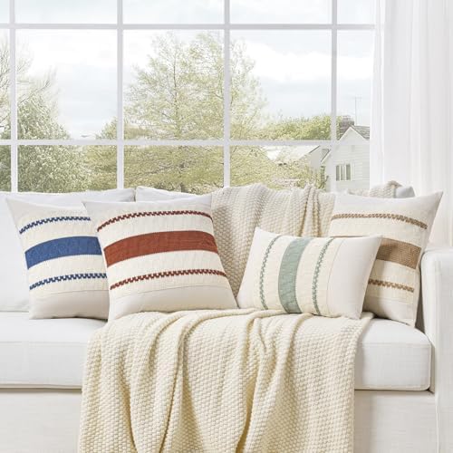 Fancy Homi Set of 1 Boho Moss Green Decorative Throw Pillow Cover 18x18 Inch - Image 7