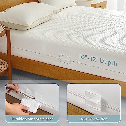 Reaks Zippered Mattress Protector King Size, Waterproof, 10-12" Deep - Image 4