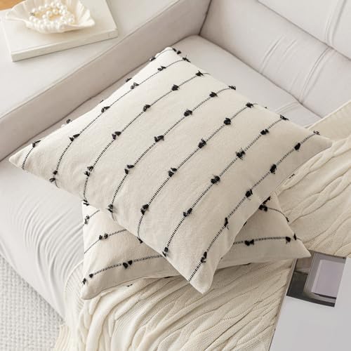 YEENAASY Boho Throw Pillow Covers 24x24 Set of 2 Farmhouse Pillow Cases - Image 2