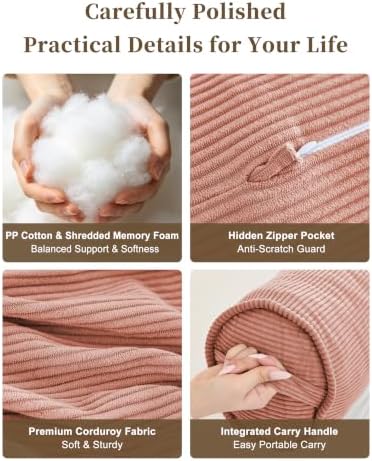 YZ HOME Corduroy Bolster Pillow, Long Pillow - Image 4