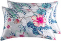 Floral Printed Satin Pillowcase, Standard Cooling Pillow Case Set of 2 by LCBD