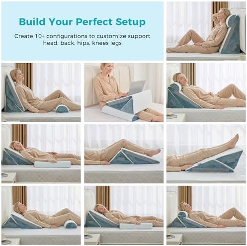 BDEUS 3PCS Wedge Pillow Set for After Surgery, Back Pillow for Bed Sitting up - Image 4