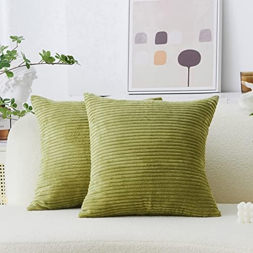 Home Brilliant Summer Pillow Covers Corduroy 16x16 Throw Pillows by HomeBrilliant
