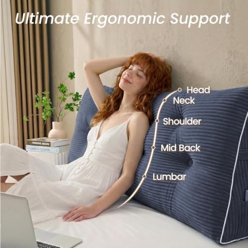 Sasttie Headboard Pillow Queen, Bed Wedge Pillow Headboard - Image 3