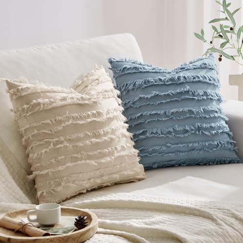 MIULEE Boho Linen Striped Throw Pillow Covers 18x18 - Image 2