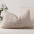 DEZENE 14x24 Beige Lumbar Pillow Cover Textured Boucle Striped Chic Morden Boho by DEZENE