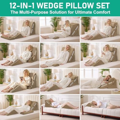 4PCS Wedge Pillow Set for After Surgery, Orthopedic Bed Wedge Pillow for Back - Image 5