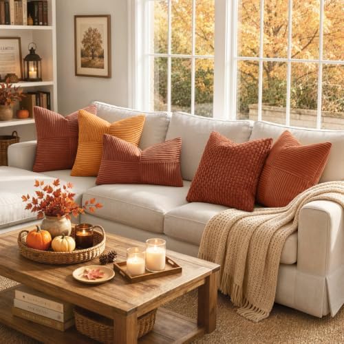 MIULEE Fall Rust Boho Decorative Throw Pillow Covers - Image 5