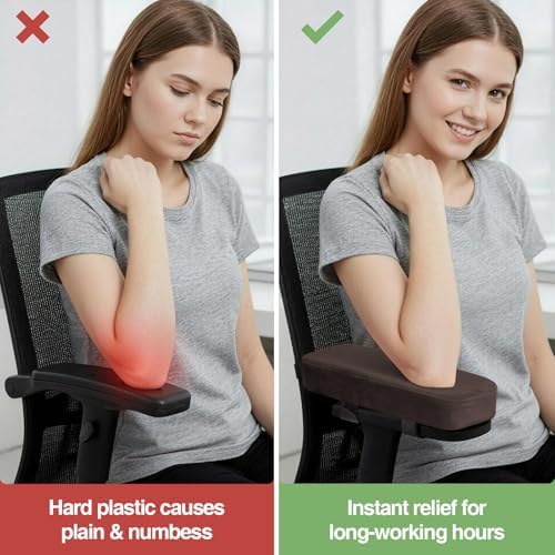 Smiry Memory Foam Office Chair Armrest Pads, Non-Slip Armrest Cushion - Image 5
